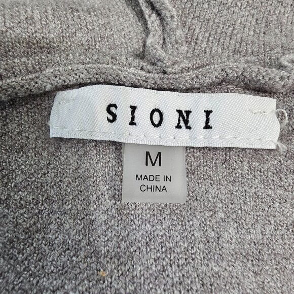 Womens Light Gray Hooded Open Front Cardigan Sweater and a hood size M - Picture 8 of 12